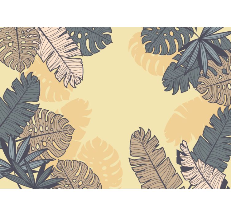 Leafy Tropical Foliage wall mural nature - TenStickers