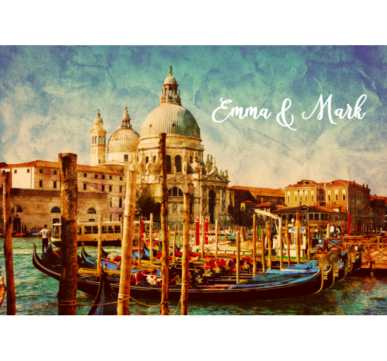 City wall mural venetian canal scene - TenStickers