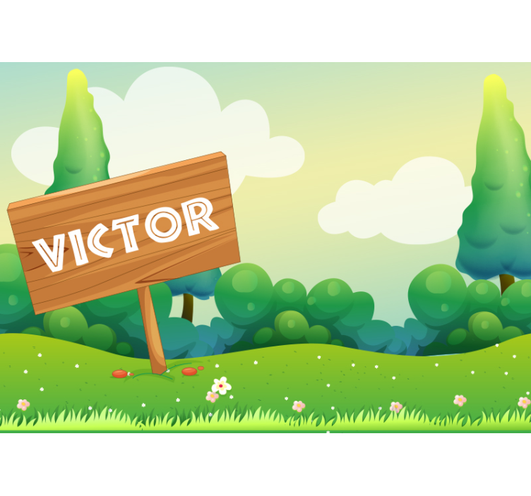 Playful Green Landscape childrens wall mural - TenStickers