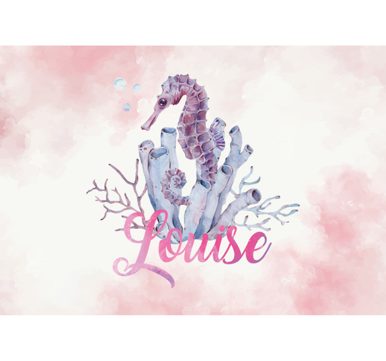 Romantic wall mural coral sea horse - TenStickers