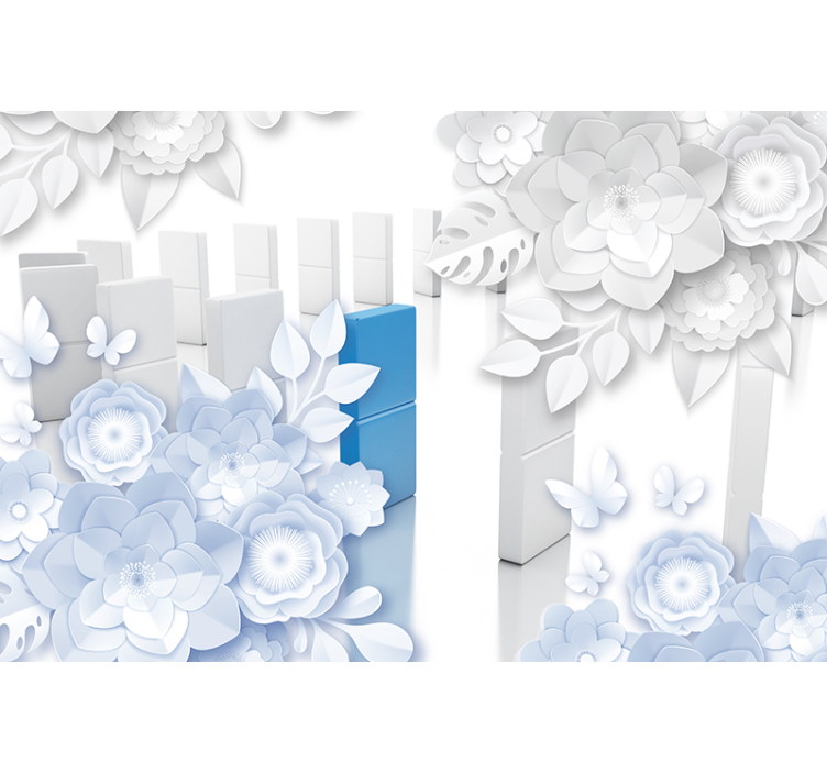 Flower wall mural elegant blossom design - TenStickers