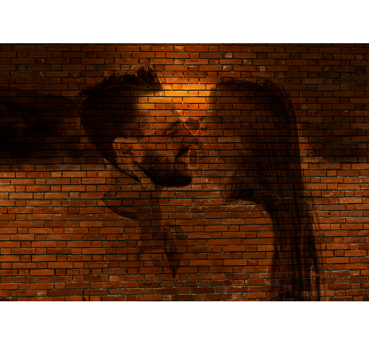 Brick textured photo customizable 3D Wall Mural - TenStickers