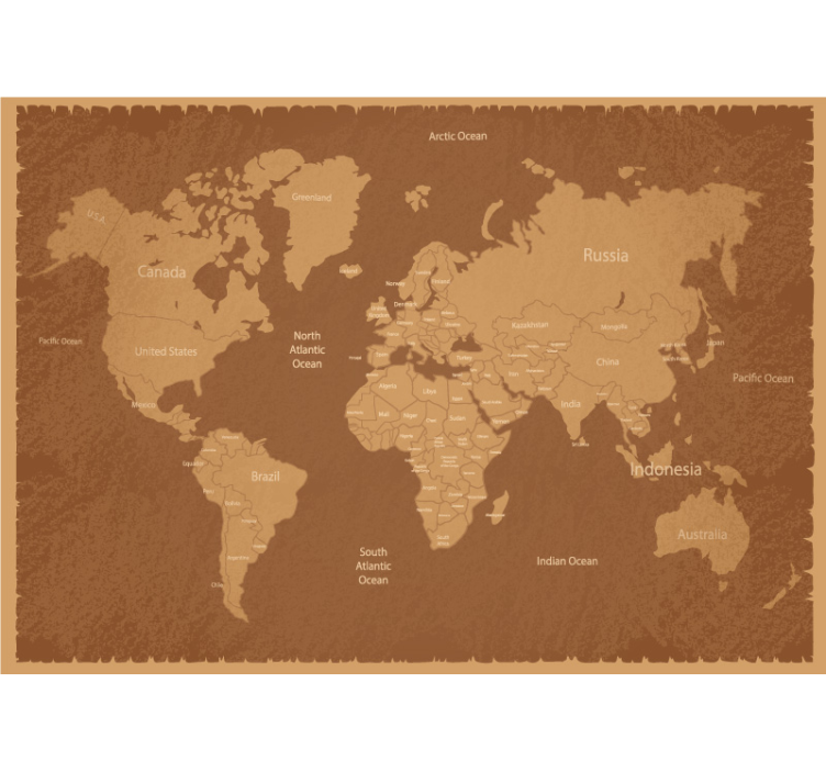 Geographical Global Map world map wallpaper - TenStickers