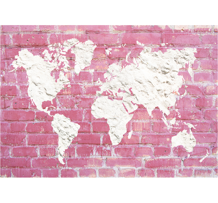 Stone texture world map mural - TenStickers