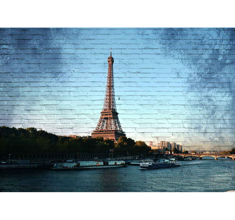 Paris wall mural eiffel tower view perspective - TenStickers