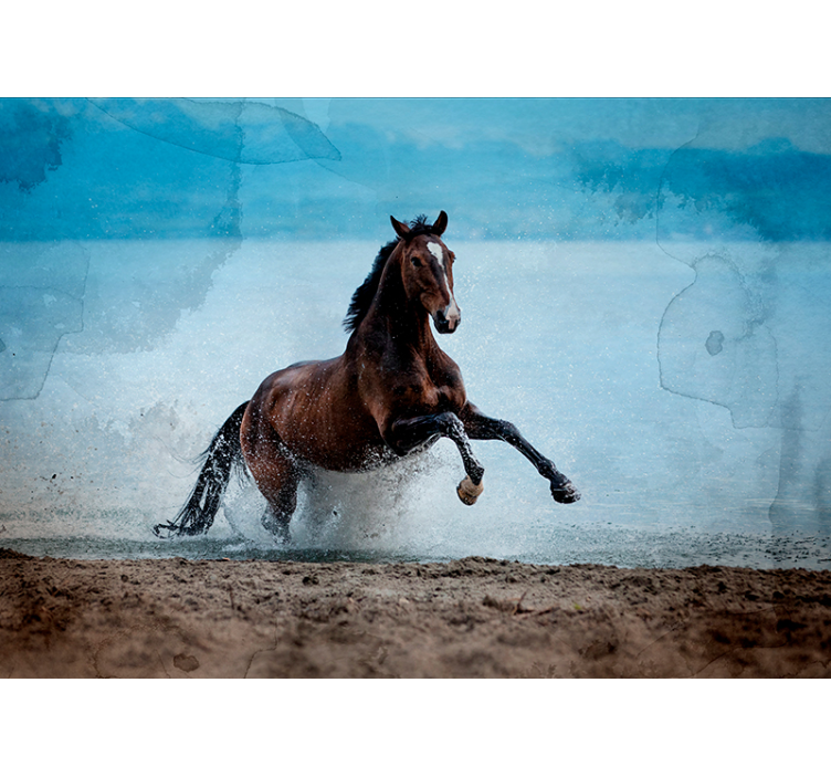 running horse brown nature wall mural - TenStickers