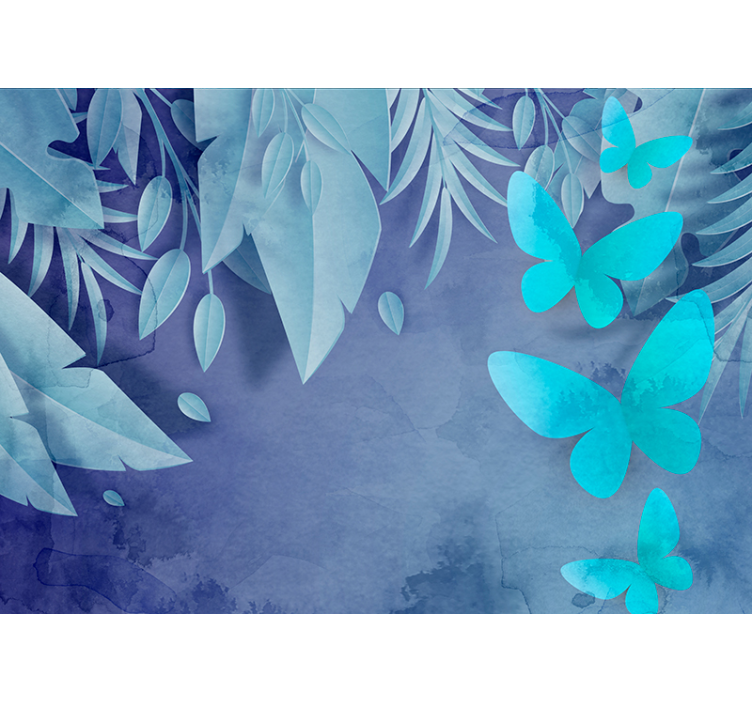 Flying leaves butterflies 3D Wall Mural - TenStickers