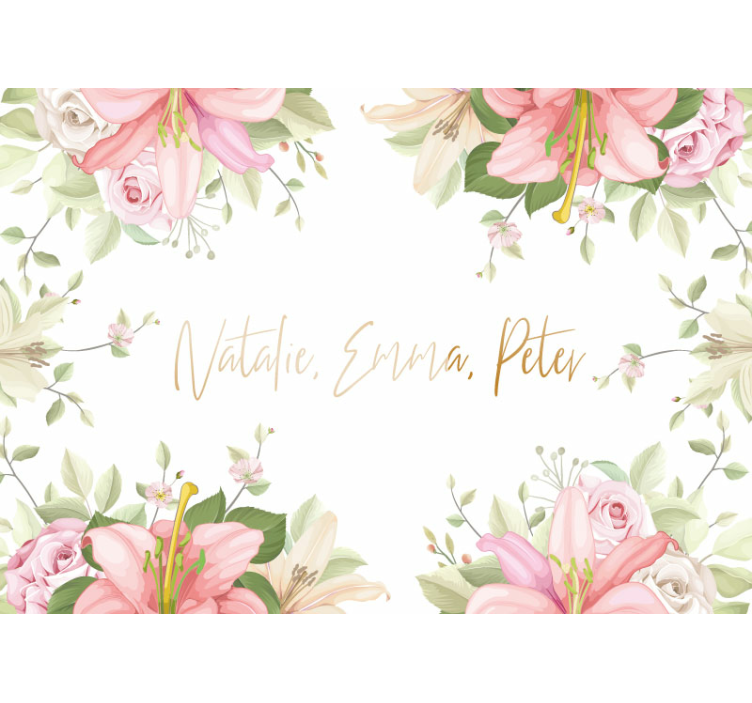 Personalized Floral Arrangement flower wall mural - TenStickers