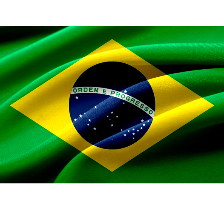 City wall mural brazilian flag design - TenStickers