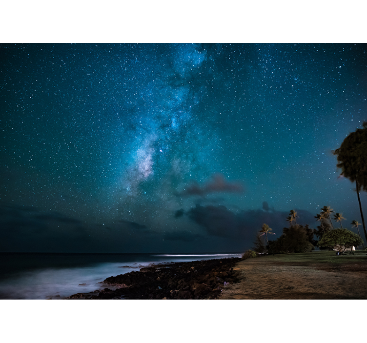 Blue Night Sky Full Of Stars Sky Wall Mural - TenStickers