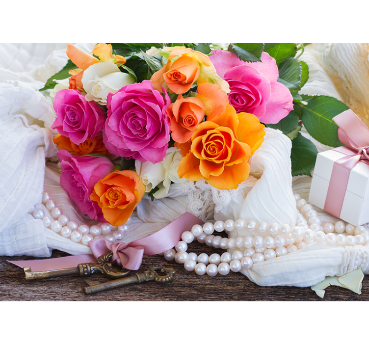 Rose Bouquet Arrangement flower wall mural - TenStickers