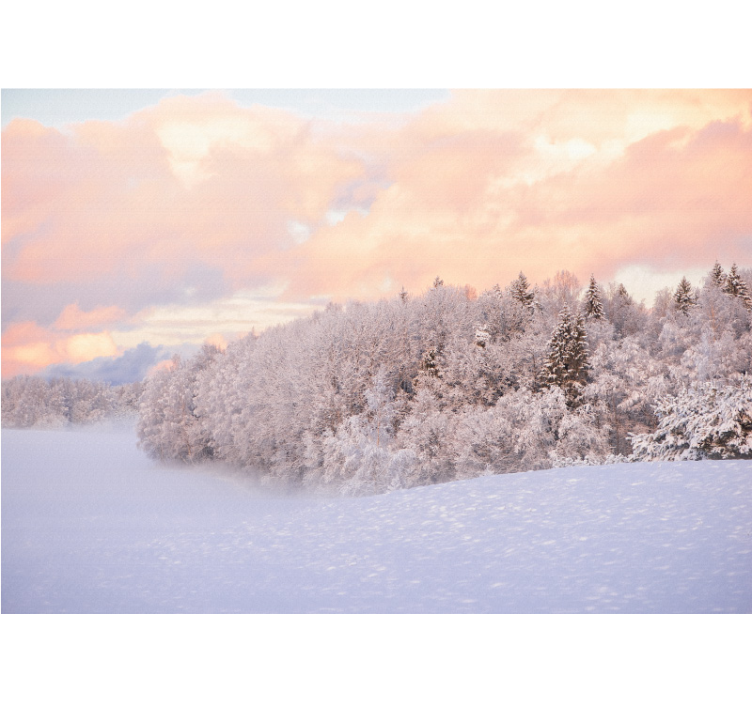 Wall mural nature snowy forest scene - TenStickers