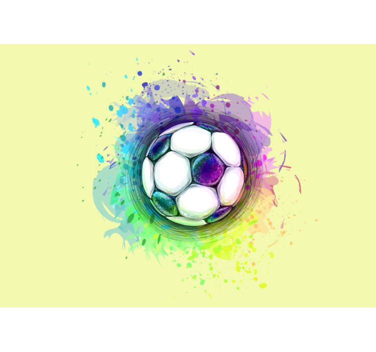 Music wall mural colorful soccer ball - TenStickers