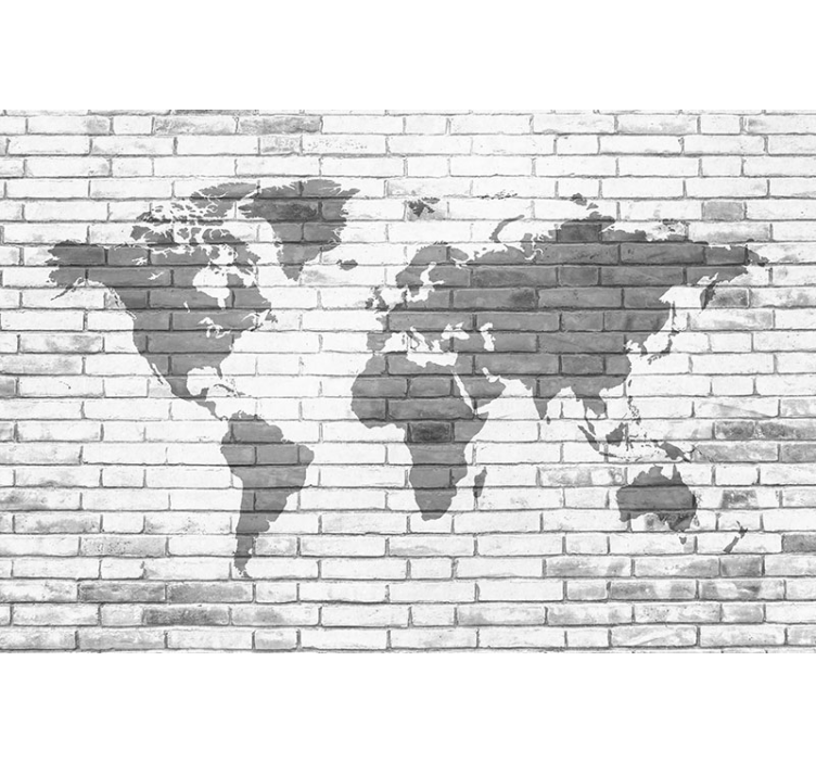 World map wallpaper global outline design - TenStickers