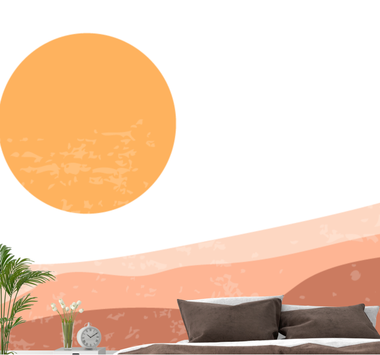 Abstract wall mural abstract sun landscape - TenStickers