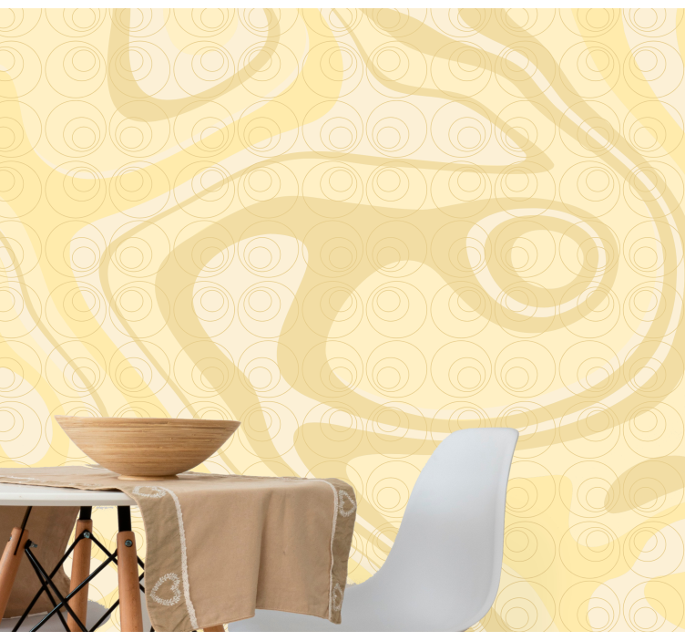 Abstract wall mural curved shapes design - TenStickers