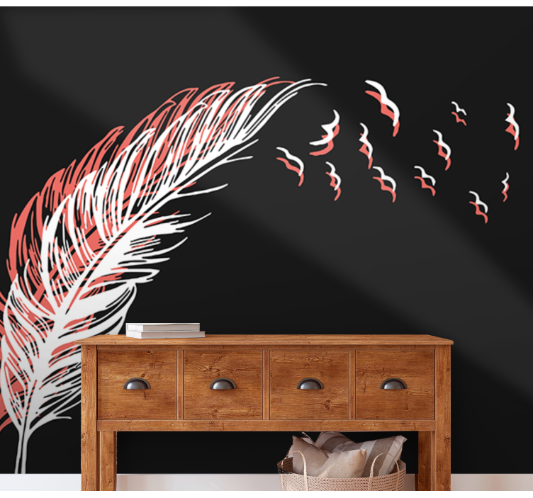 Abstract wall mural feather in gentle motion - TenStickers