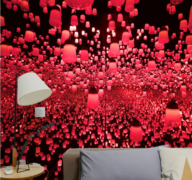 Abstract wall mural floating lanterns dream - TenStickers