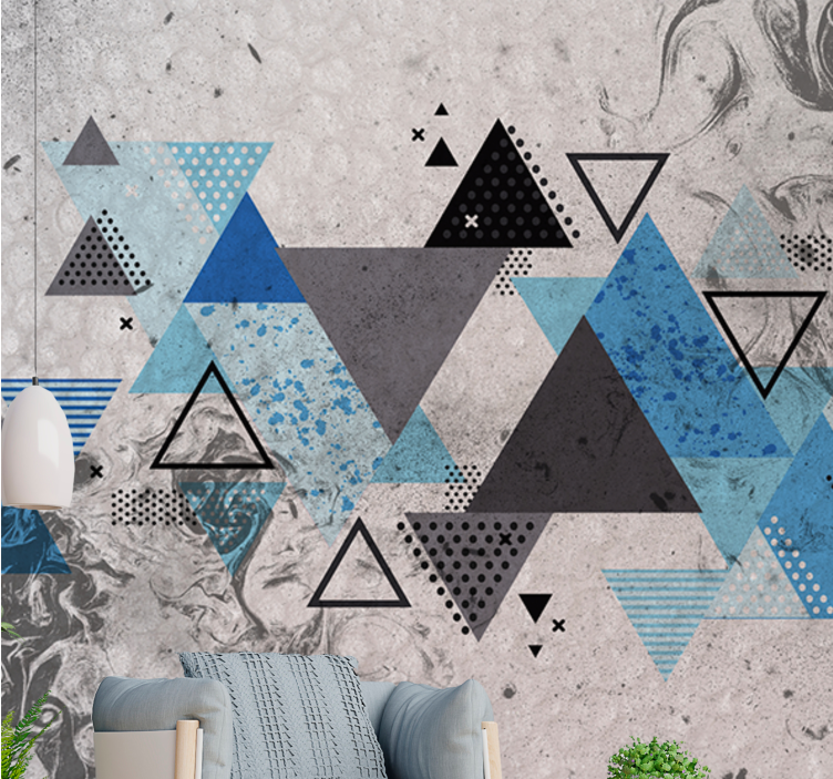 Abstract wall mural geometric design - TenStickers