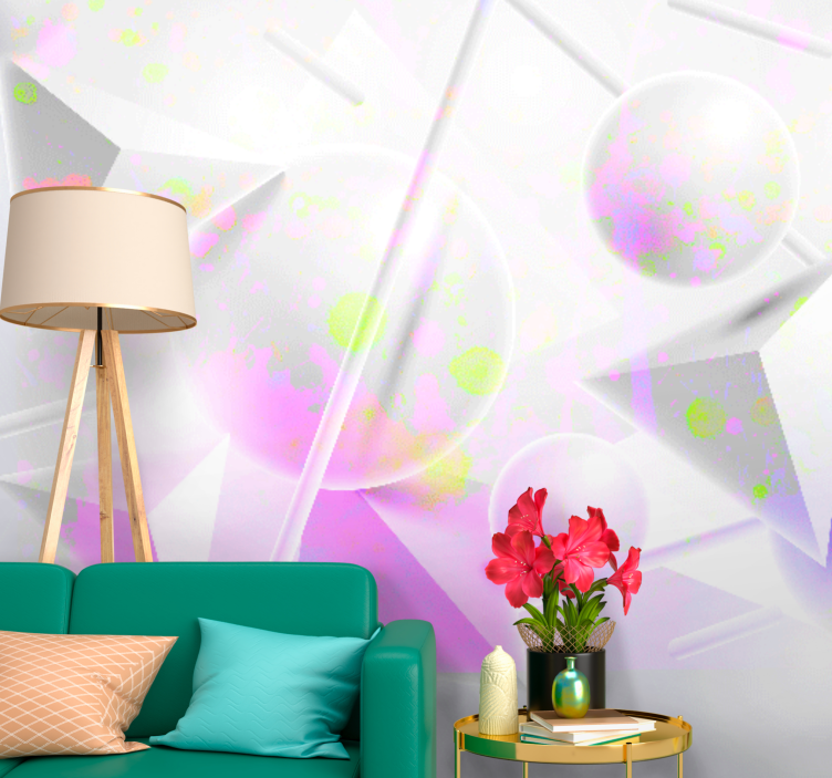 Abstract wall mural geometric shapes fusion - TenStickers
