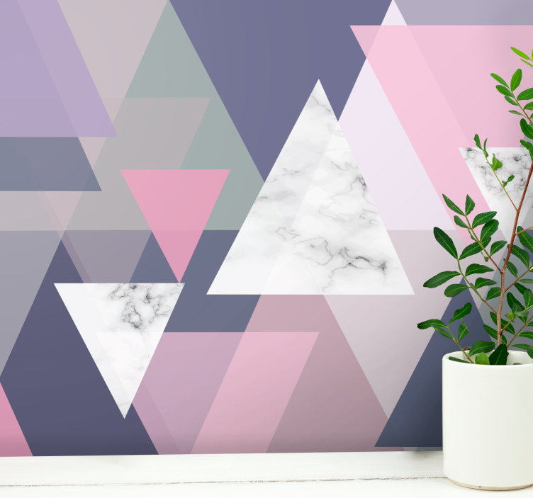 Abstract wall mural geometric triangle patterns - TenStickers