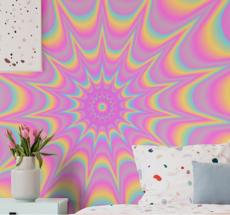 Abstract wall mural hypnotic radiating design - TenStickers