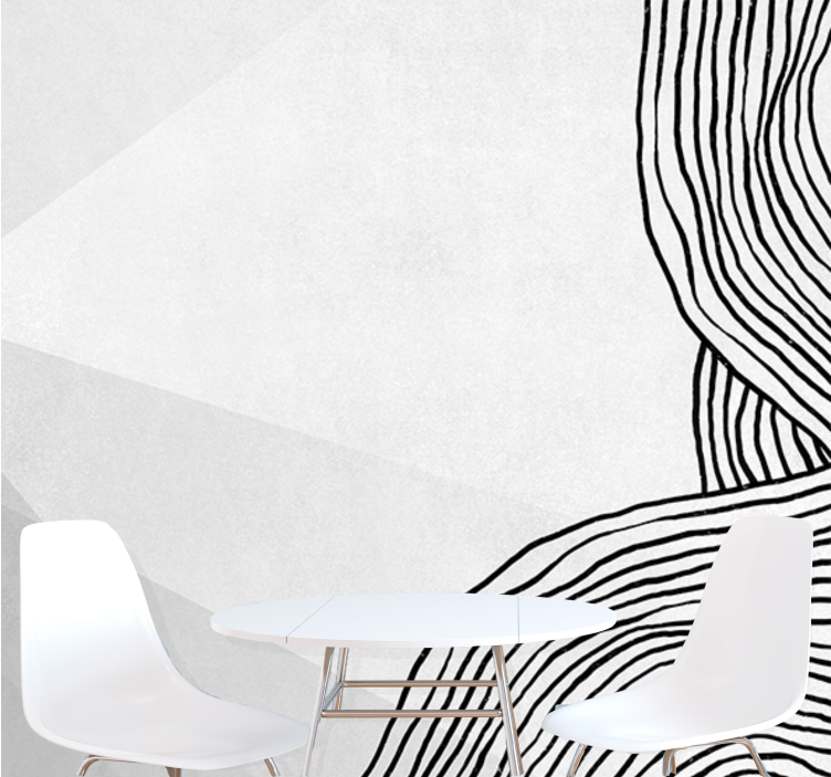 Abstract wall mural in geometric line art - TenStickers