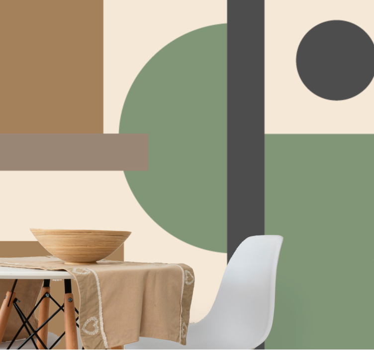 Abstract wall mural in geometric shape design - TenStickers