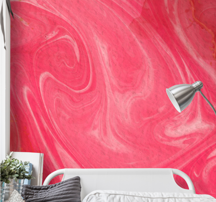 Abstract wall mural swirling pink patterns - TenStickers