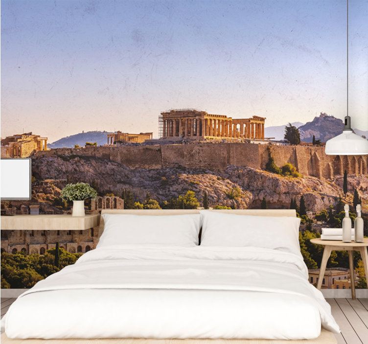 Acropolis of Athens city wall mural - TenStickers