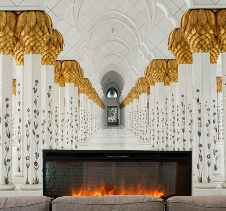 African wall mural majestic column entrance - TenStickers