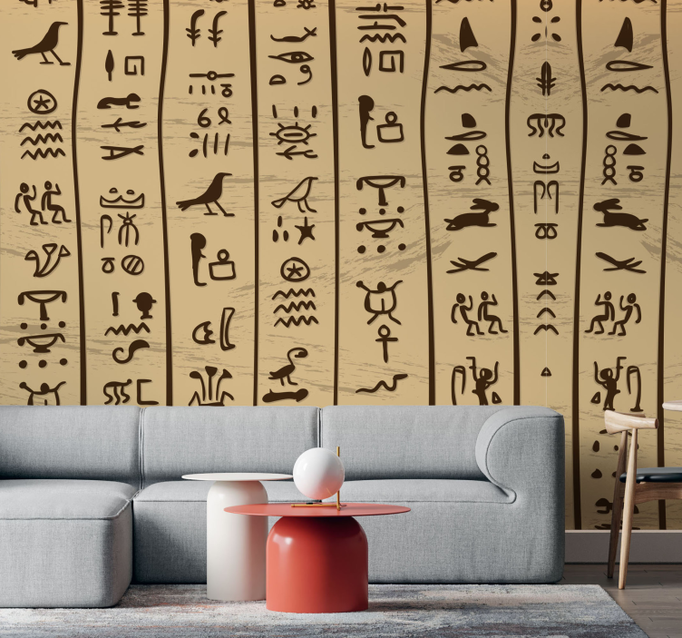 Ancient Script Motifs art wall mural - TenStickers