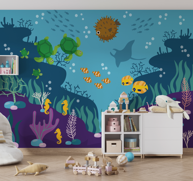 Sea wall mural fish in the water - TenStickers
