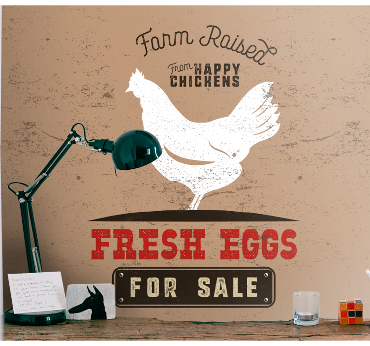 Animals wall mural farm fresh chickens - TenStickers