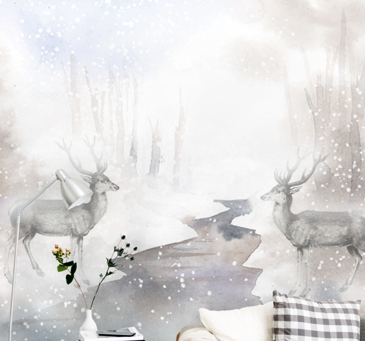 Animals wall mural majestic deer encounter - TenStickers