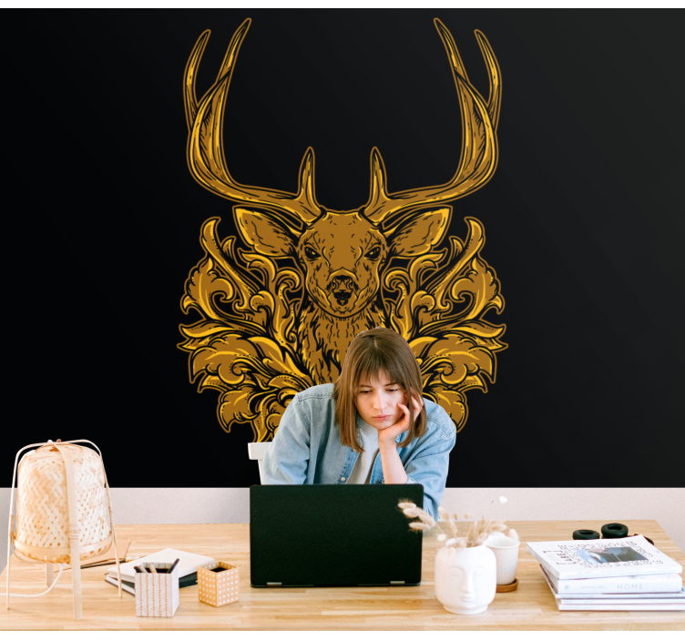 Animals wall mural majestic deer portrait - TenStickers