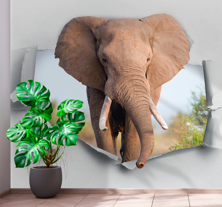 Animals wall mural majestic elephant portrait - TenStickers