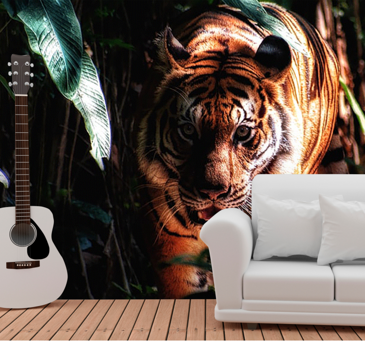 Animals wall mural majestic tiger stalking - TenStickers