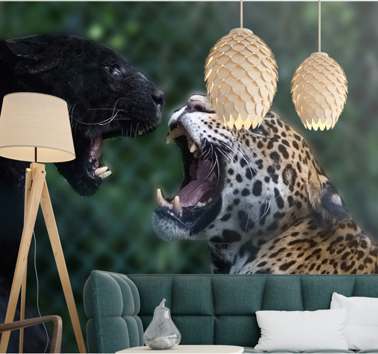 Animals wall mural panther and jaguar - TenStickers