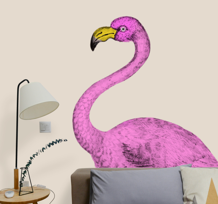 Animals wall mural pink flamingo elegance - TenStickers