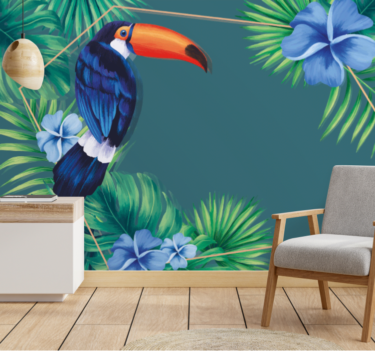 Animals wall mural tropical toucan bird design - TenStickers