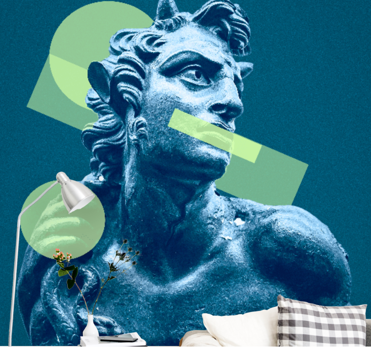 Art wall mural statue with geometric shapes - TenStickers