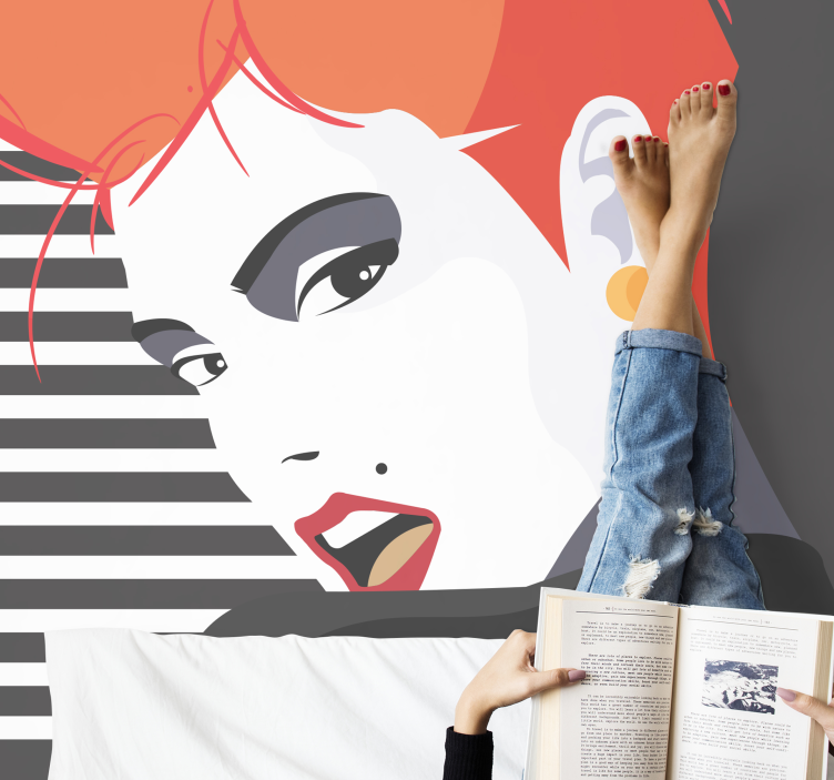 Art wall mural stylish portrait detail - TenStickers