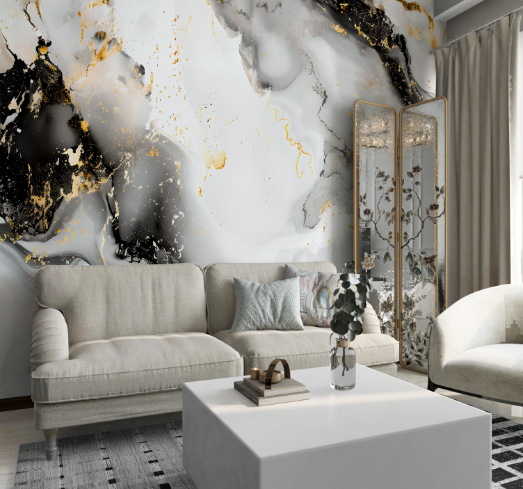 Black and white pattern Abstract Wall Murals - TenStickers