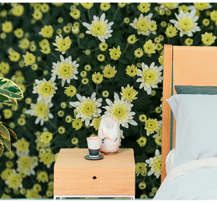 Blooming yellow flowers flower wall mural - TenStickers