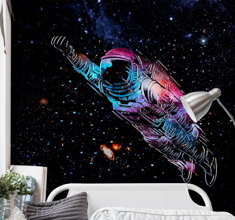 Brave astronaut space wall mural - TenStickers