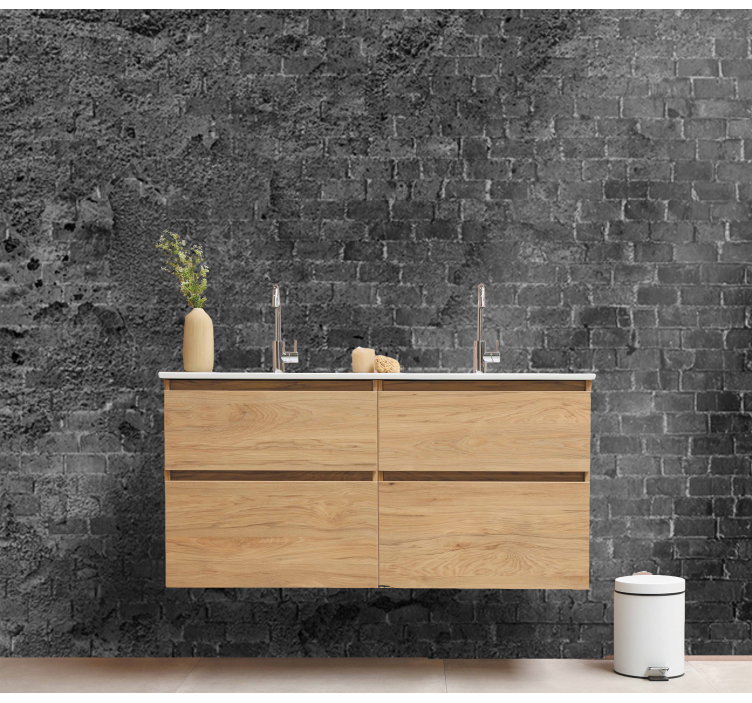 Brick mural wallpaper rough brick texture - TenStickers