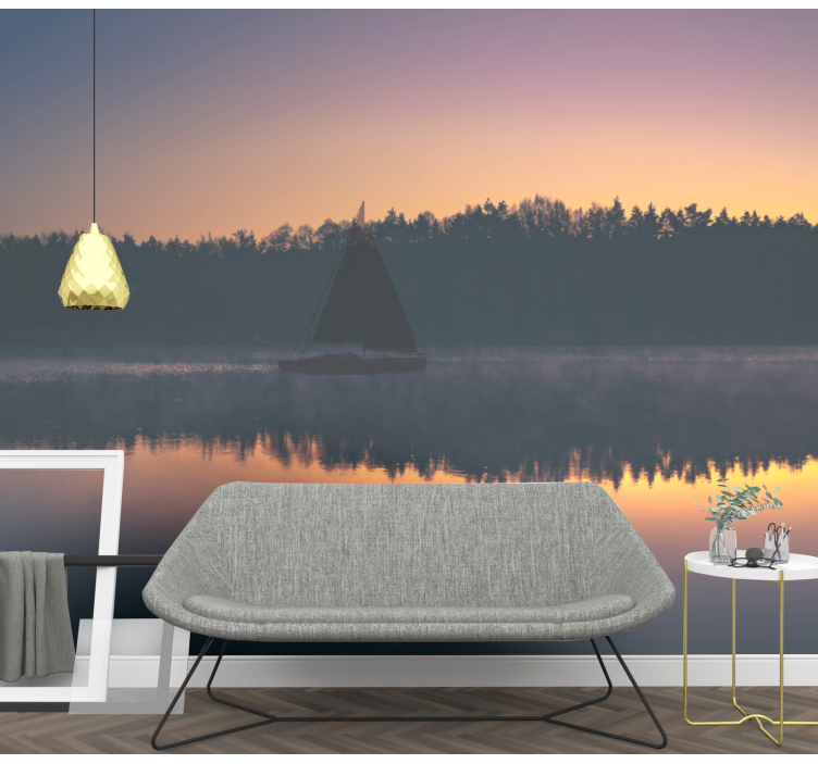 Calm water reflection landscape wall mural - TenStickers