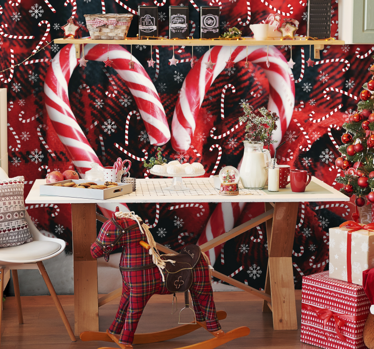 Candy Christmas Lounge Photo Wallpaper - TenStickers