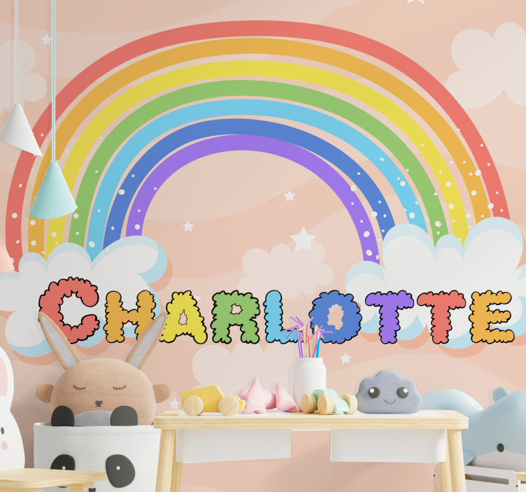 Childrens wall mural customized rainbow design - TenStickers
